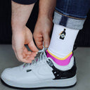 The Illusionist Clubhouse Socks - Mens - Lifestyle Shot with White Shoes